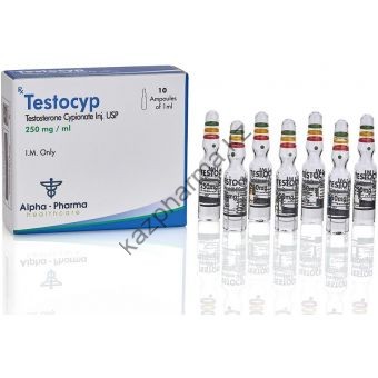 TestoCyp (Тестостерон ципионат) Alpha Pharma 10 ампул по 1мл (1амп 250 мг) - Каскелен